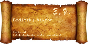 Bodiczky Viktor névjegykártya